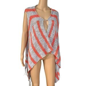 Hayden Los Angeles Fringe Cardigan Open Front knit Top  Sz S/M